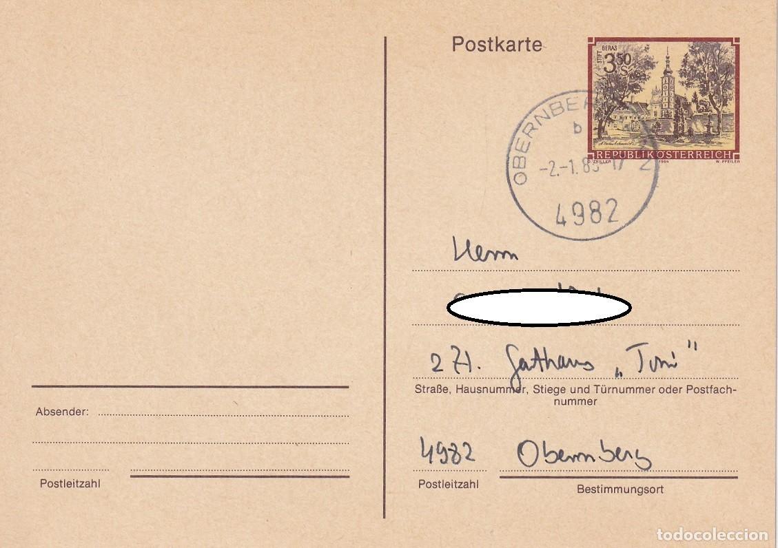 Selos: Entero postal Austria - Monumentos y edificios - Circulado Matasellos Obernberg am Inn