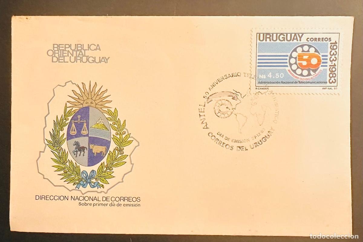Selos: CMI) 1983. URUGUAY. TELEPHONE DIAL DESIGN OVER WORLD MAP FROM ANTEL 50 ANIVERSARIO TELEFONO AUTOMATI