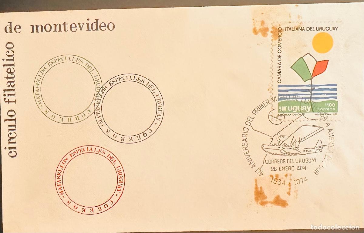Selos: CMI) 1974. URUGUAY. SEAPLANE AIRCRAFT ILLUSTRATION IN FULL FLIGHT FROM 40 ANIVERSARIO DEL PRIMER VUE