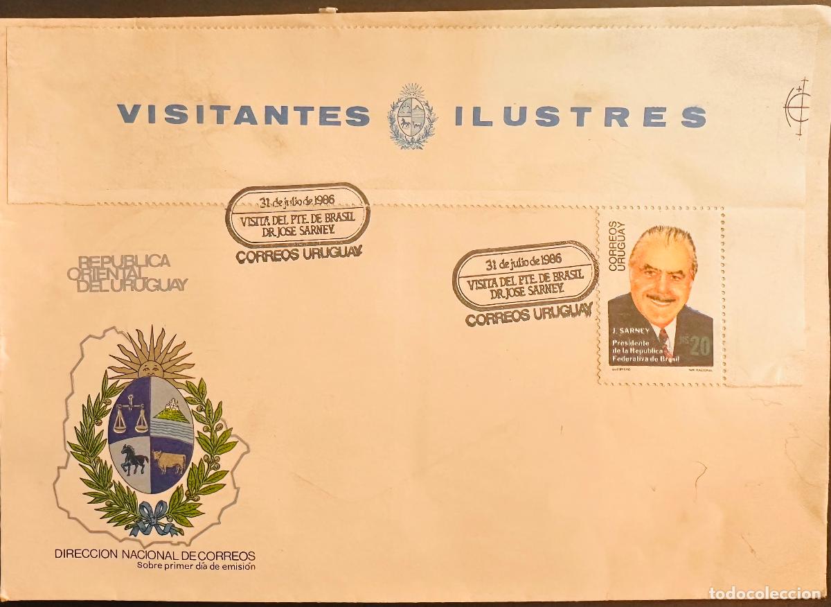 Selos: CMI) 1986. URUGUAY. FRAMED COMMEMORATIVE PORTRAIT OF THE PRESIDENT OF THE FEDERATIVE REPUBLIC OF BRA
