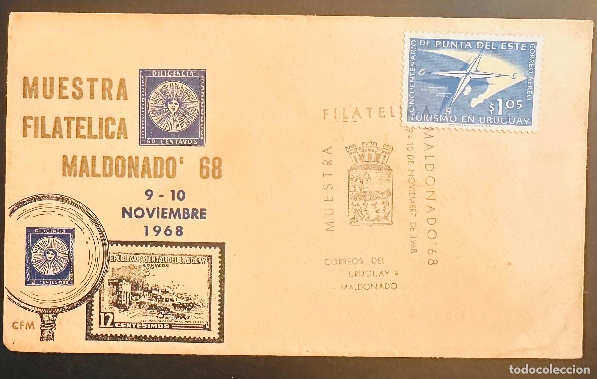 Sellos: CMI) 1968. URUGUAY. STAMP FEATURING COMPASS ROSE FROM PUNTA DEL ESTE ISSUE AND MUESTRA FILATELICA MA