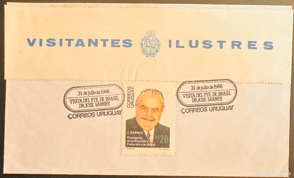 Sellos: CMI) 1986. URUGUAY. FRAMED COMMEMORATIVE PORTRAIT OF THE PRESIDENT OF THE FEDERATIVE REPUBLIC OF BRA