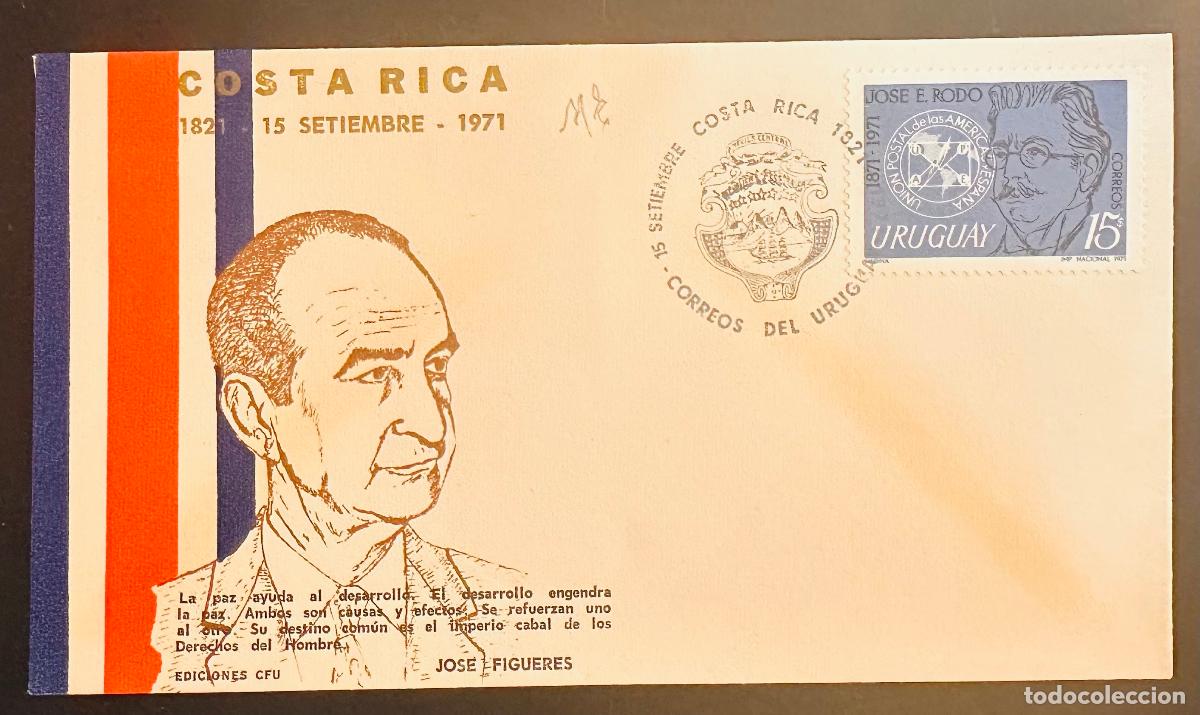 Sellos: CMI) 1971. URUGUAY. WRITER JOS&Eacute; E. ROD&Oacute; BLUE-FRAMED PORTRAIT FROM UNI&Oacute;N POSTAL DE LAS AM&Eacute;RICAS Y ESP