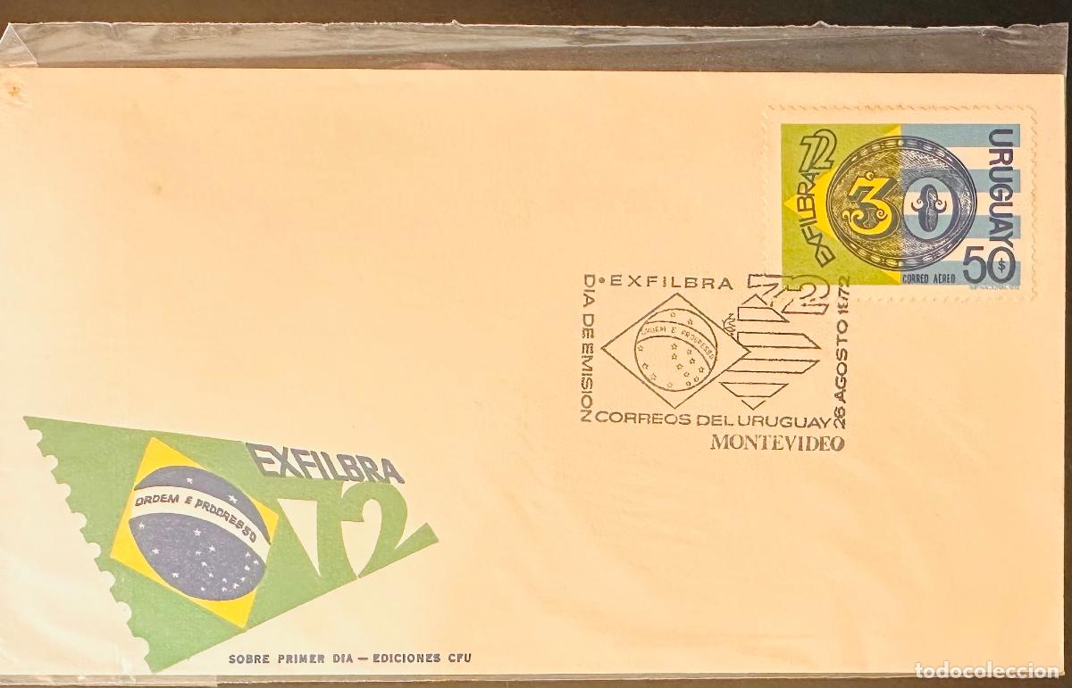 Sellos: CMI) 1972. URUGUAY. GEOMETRIC COMPOSITION FEATURING COLORED LINES AND BRAZIL FLAG RECREATION ILLUSTR