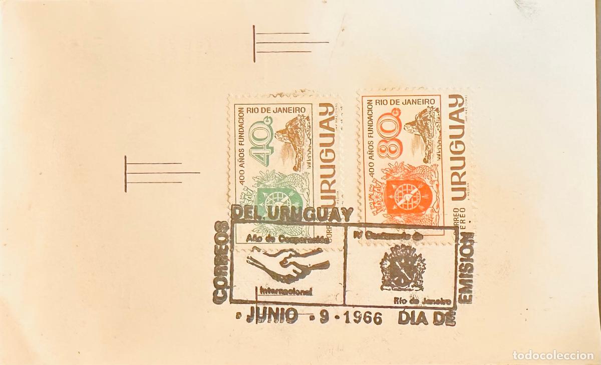 Sellos: CMI) 1966. URUGUAY. TWO-STAMP COMPENDIUM FEATURING CATTLE HEADS ILLUSTRATIONS FROM 400 A&Ntilde;OS FUNDACI&Oacute;
