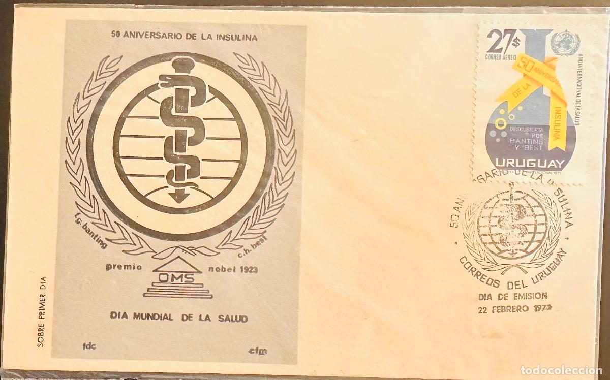 Sellos: CMI) 1972. URUGUAY. EMBLEM FEATURING WHO SCIENTIFIC MACHINE WITH 50 ANIVERSARIO DE LA INSULINA DESCU