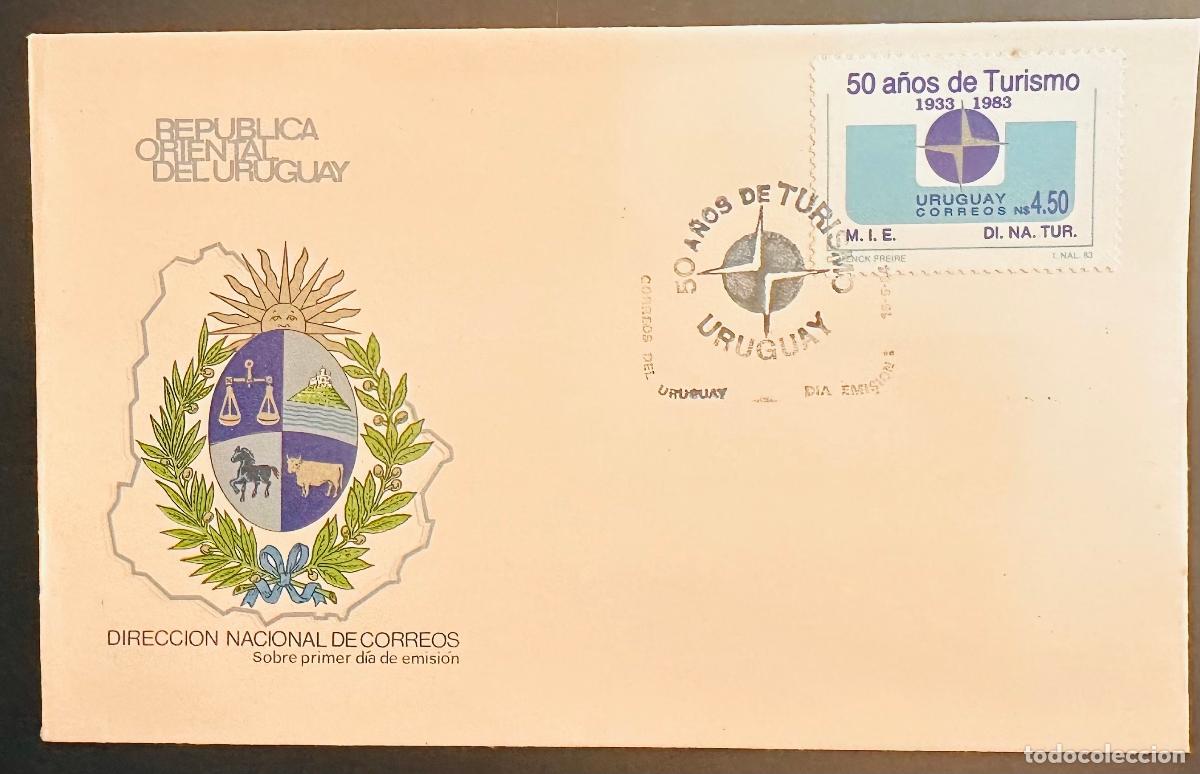 Sellos: CMI) 1983. URUGUAY. GEOMETRIC STAR-SHAPED LINES DESIGN FROM 50 A&Ntilde;OS DE TURISMO 1933-1983 ISSUE. FDC.