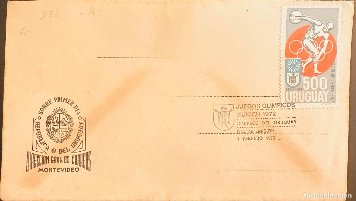 Sellos: CMI) 1972. URUGUAY. MULTICOLORED ATHLETIC FIGURE OF A DISCUS THROWER ON A 500 STAMP FROM JUEGOS OL&Iacute;M