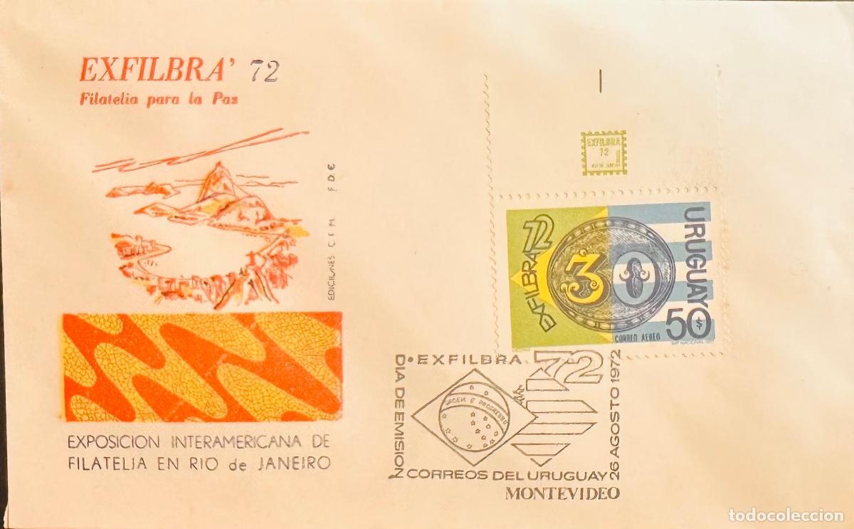 Sellos: CMI) 1972. URUGUAY. GEOMETRIC COMPOSITION FEATURING BRAZIL FLAG RECREATION FEATURING EXFILBRA 72 FIL