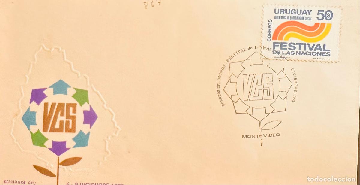 Timbres: CMI) 1973. URUGUAY. GEOMETRIC LOGO FEATURING COLORED LINES FROM FESTIVAL DE LAS NACIONES VGS ISSUE.