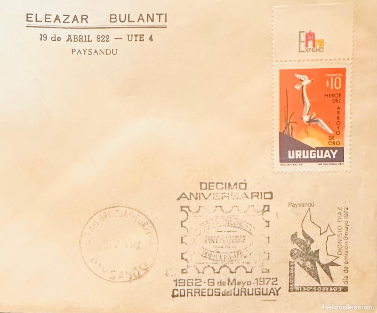 Timbres: CMI) 1972. URUGUAY. BIRD IN FULL FLIGHT ILLUSTRATION ON A 10 PESOS STAMP FROM DIONISIO D&Iacute;AZ H&Eacute;ROE DE