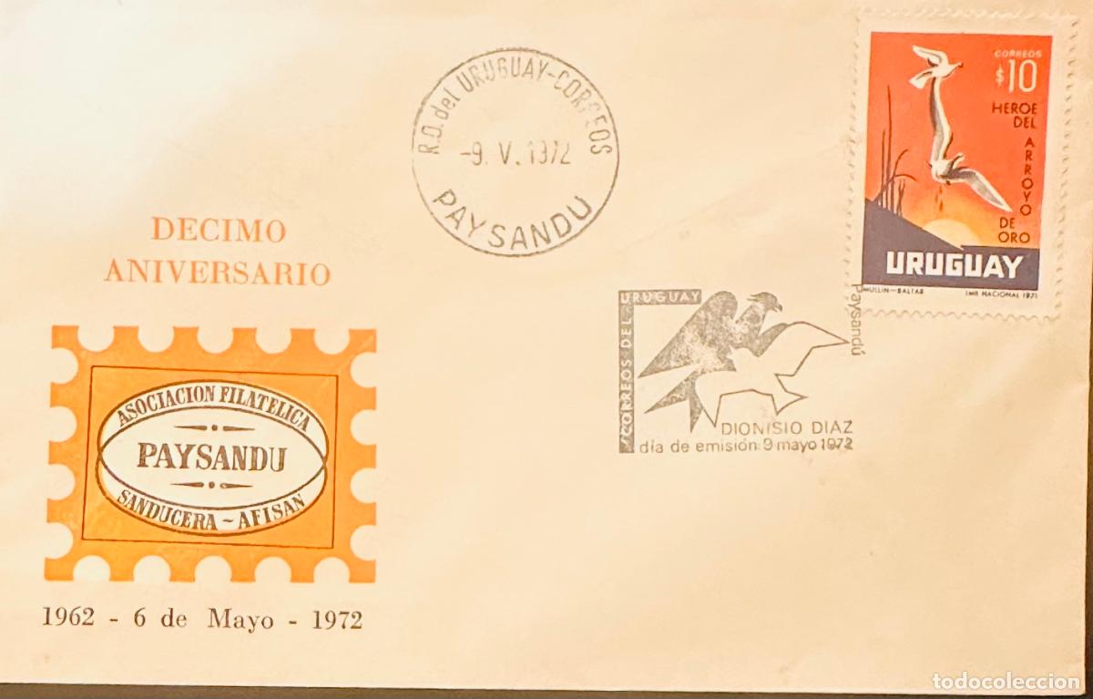 Timbres: CMI) 1972. URUGUAY. BIRD IN FULL FLIGHT ILLUSTRATION ON A 10 PESOS STAMP FROM DIONISIO D&Iacute;AZ H&Eacute;ROE DE