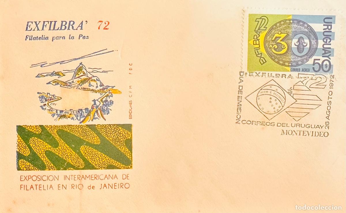 Timbres: CMI) 1972. URUGUAY. GEOMETRIC COMPOSITION FEATURING COLORED LINES AND BRAZIL FLAG RECREATION ILLUSTR