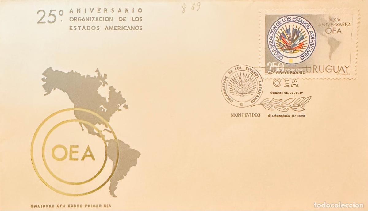 Stamps: CMI) 1973. URUGUAY. INSTITUTIONAL EMBLEM FEATURING FLAGS FROM 25&ordm; ANIVERSARIO ORGANIZACI&Oacute;N DE LOS ES