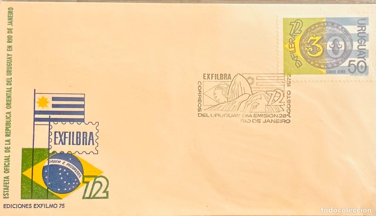 Sellos: CMI) 1972. URUGUAY. GEOMETRIC COMPOSITION FEATURING BRAZIL FLAG RECREATION FEATURING EXFILBRA 72 RIO