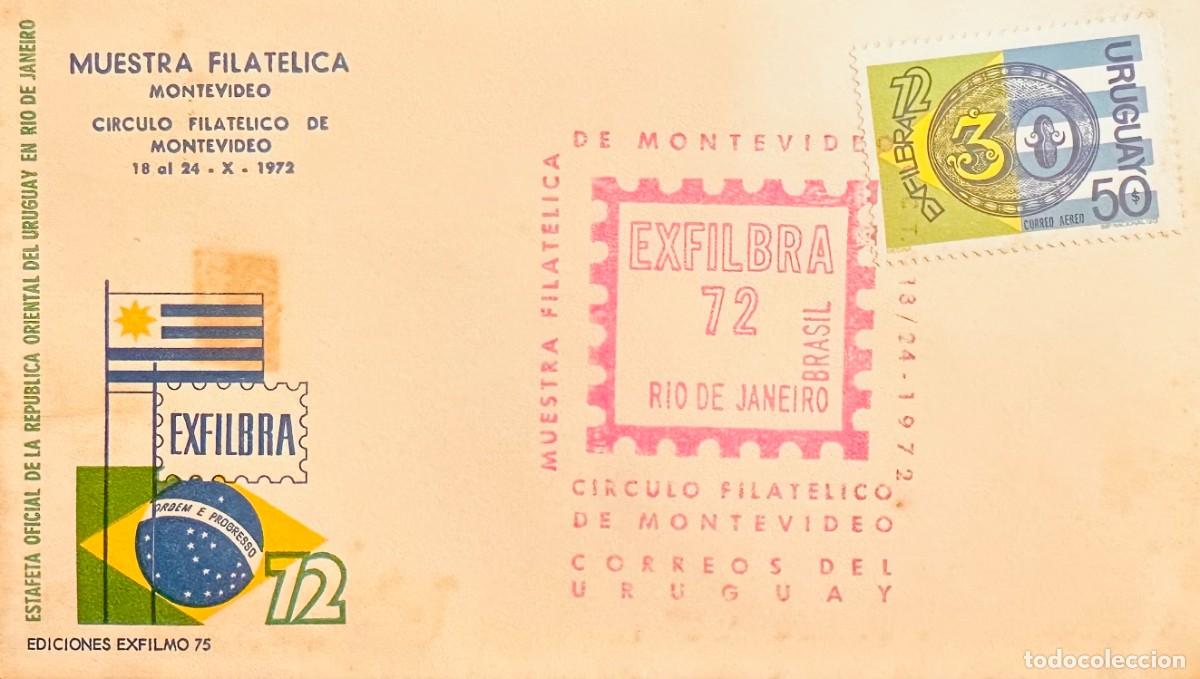 Sellos: CMI) 1972. URUGUAY. GEOMETRIC COMPOSITION FEATURING BRAZIL FLAG RECREATION FEATURING EXFILBRA 72 RIO