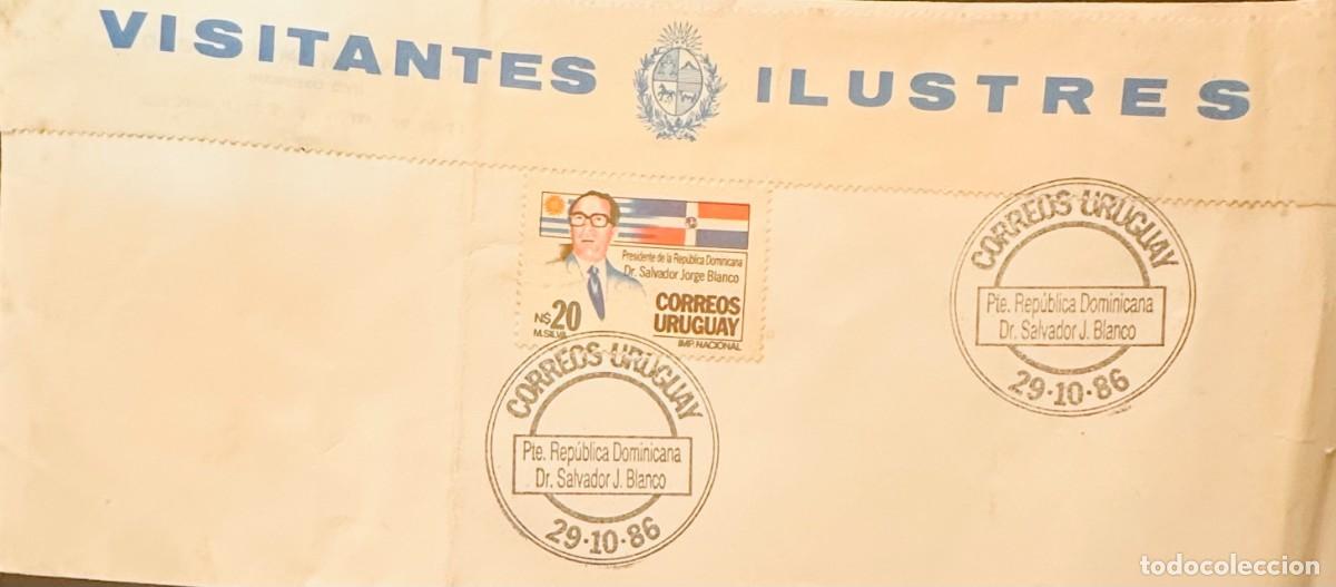 Stamps: CMI) 1986. URUGUAY. FRAMED COMMEMORATIVE PORTRAIT OF THE PRESIDENT OF THE DOMINICAN REPUBLIC DR. SAL