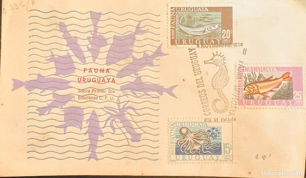 Stamps: CMI) 1968. URUGUAY. THREE-STAMP COMPENDIUM FEATURING PEJERREY, DORADO AND PULPO FISHES ILLUSTRATIONS
