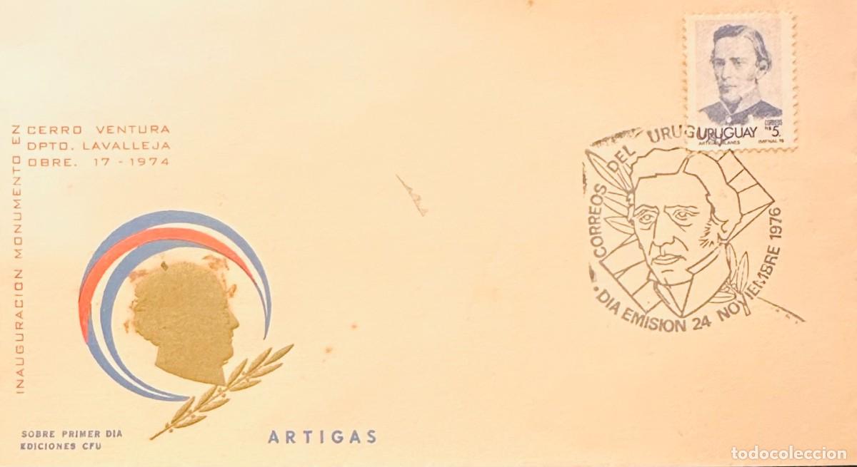 Timbres: CMI) 1976. URUGUAY. JOS&Eacute; ARTIGAS CENTRAL PORTRAIT ON A 5 NUEVOS PESOS STAMP WITH INAUGURACI&Oacute;N MONUME