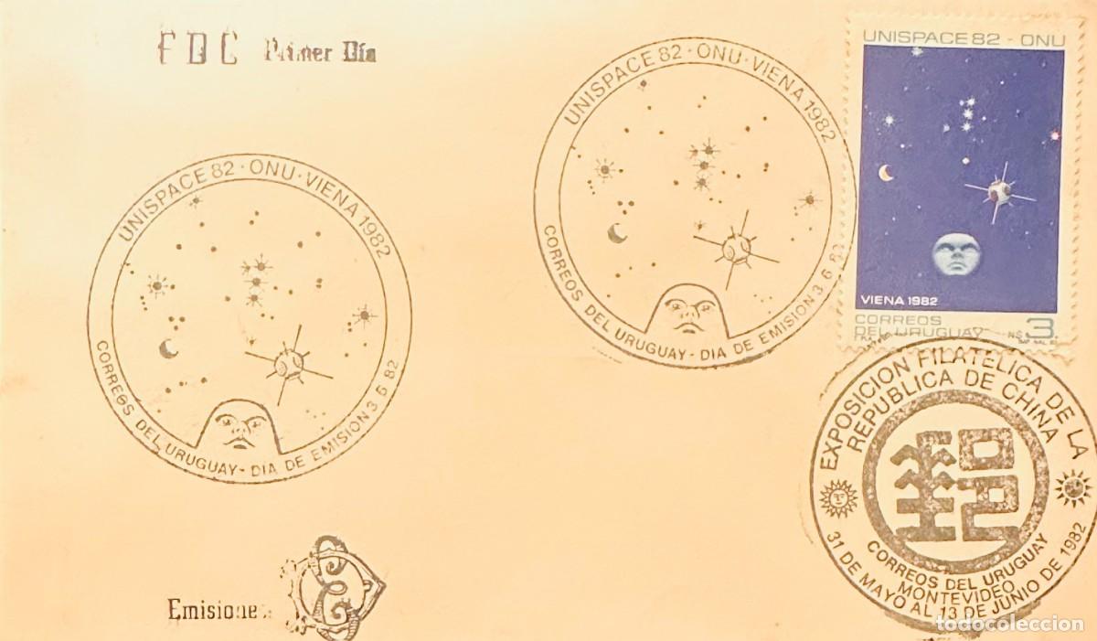 Briefmarken: CMI) 1982. URUGUAY. ORBITING SATELLITE IN SPACE DESIGN FROM UNISPACE 82 ONU VIENA 1982 ISSUE. FDC. D
