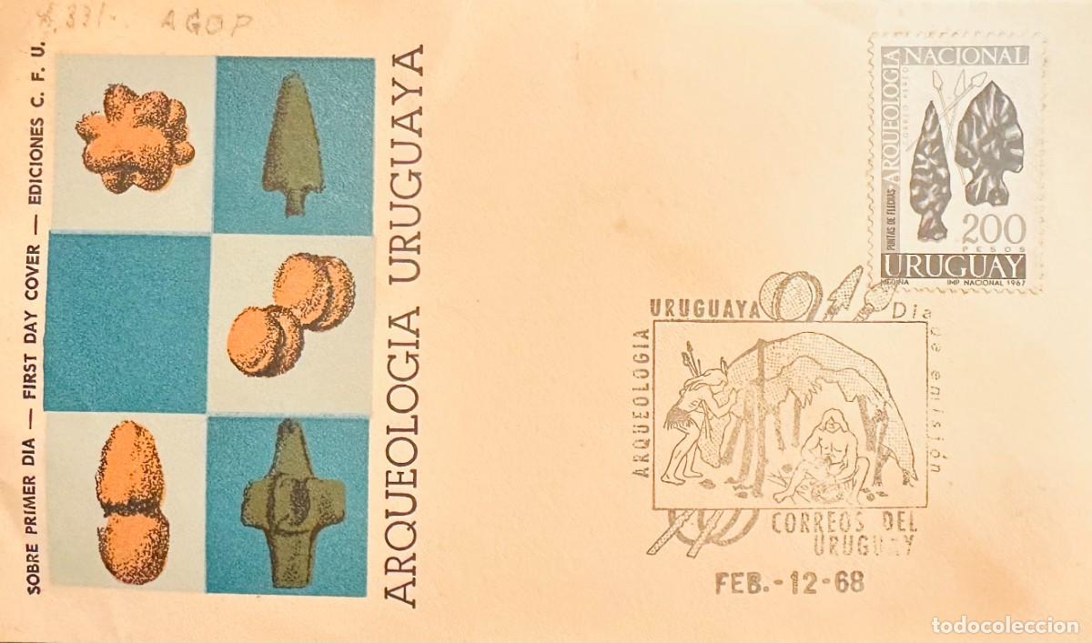 Timbres: CMI) 1968. URUGUAY. ARROWHEADS ARCHAEOLOGICAL COMPOSITION STAMP FROM ARQUEOLOGIA URUGUAYA SERIES. FD