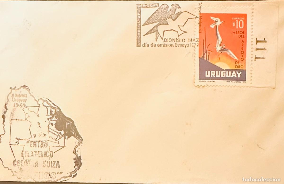 Sellos: CMI) 1972. URUGUAY. BIRD IN FULL FLIGHT ILLUSTRATION ON A 10 PESOS STAMP FROM DIONISIO D&Iacute;AZ H&Eacute;ROE DE