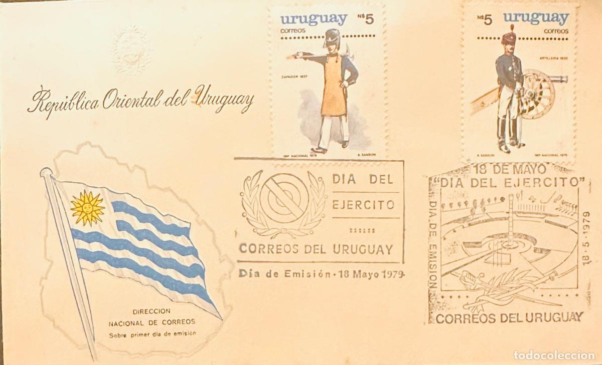 Sellos: CMI) 1979. URUGUAY. TWO-STAMP COMPENDIUM FEATURING ZAPADOR AND ARTILLER&Iacute;A MILITARY UNIFORMS ILLUSTRA