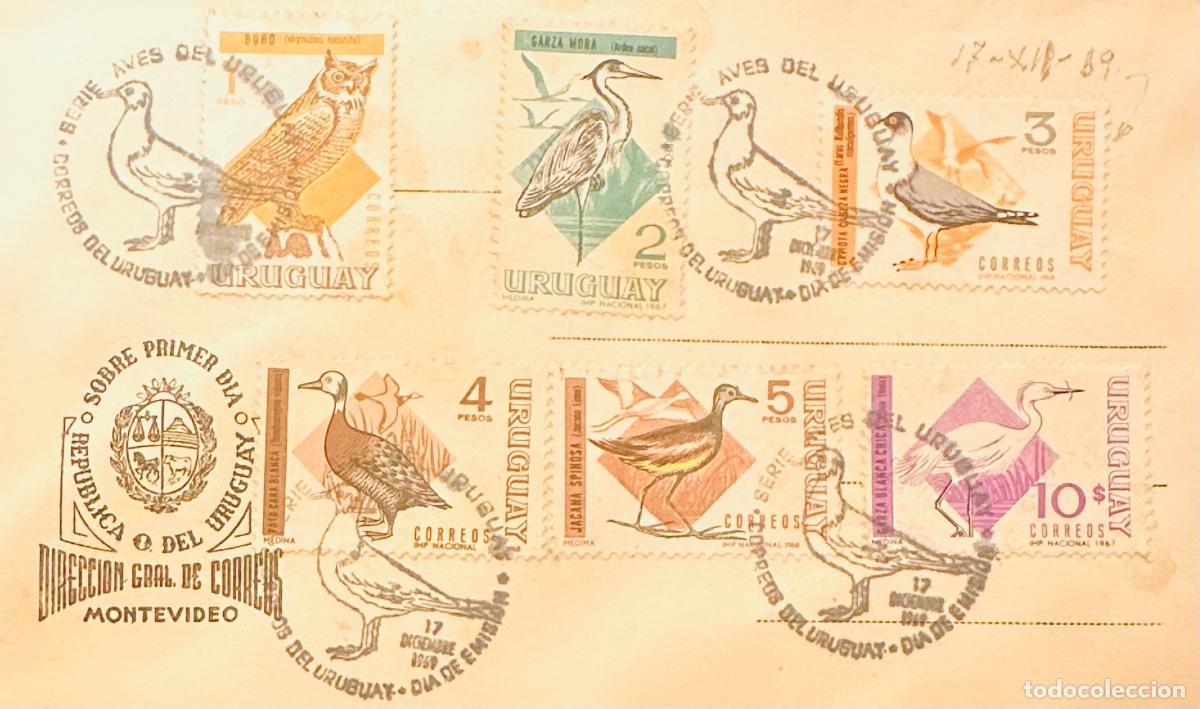 Sellos: CMI) 1967. URUGUAY. EXTENSIVE SEVEN UNIFORM STAMPS COMPENDIUM FEATURING WILD BIRDS ILLUSTRATIONS FRO