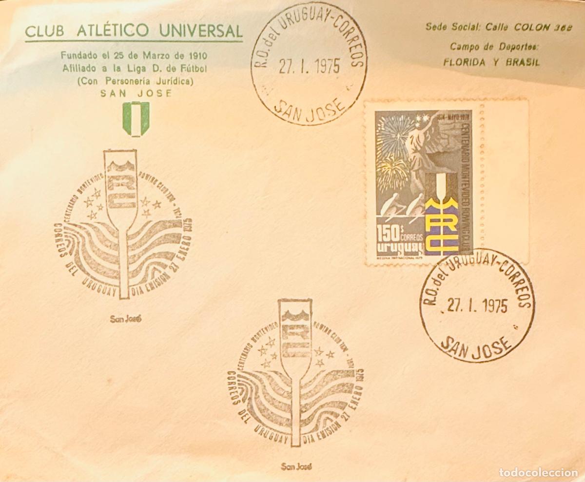 Sellos: CMI) 1975. URUGUAY. CENTENARIO MONTEVIDEO ROWING CLUB COMMEMORATIVE STAMP FEATURING MULTICOLORED FRA