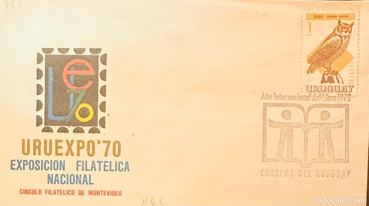 Sellos: CMI) 1972. URUGUAY. OWL ILLUSTRATION ON A 1 PESO STAMP FROM A&Ntilde;O INTERNACIONAL DEL LIBRO ISSUE. FDC.