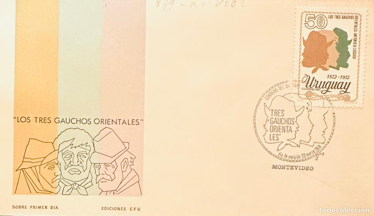 Sellos: CMI) 1974. URUGUAY. $50 STAMP FEATURING TWO HUMAN PROFILES ILLUSTRATION FROM LOS TRES GAUCHOS ORIENT