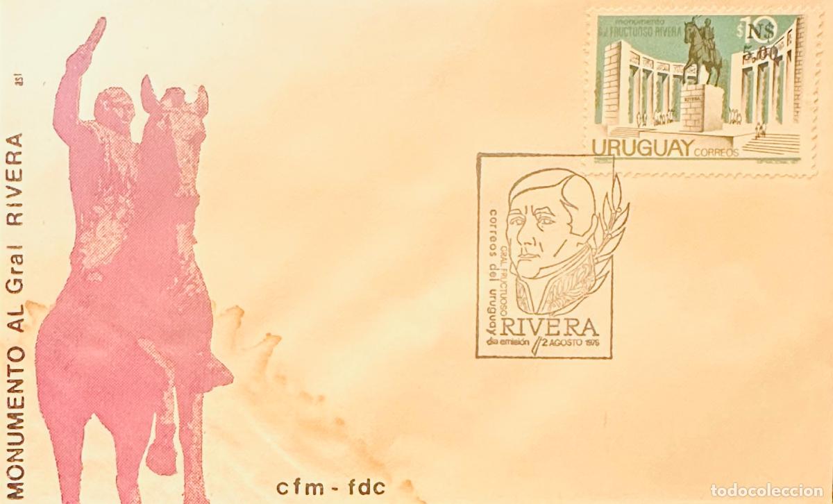 Sellos: CMI) 1976. URUGUAY. FRUCTUOSO RIVERA OVAL PROFILE PORTRAIT STAMP FROM MONUMENTO AL GRAL RIVERA ISSUE