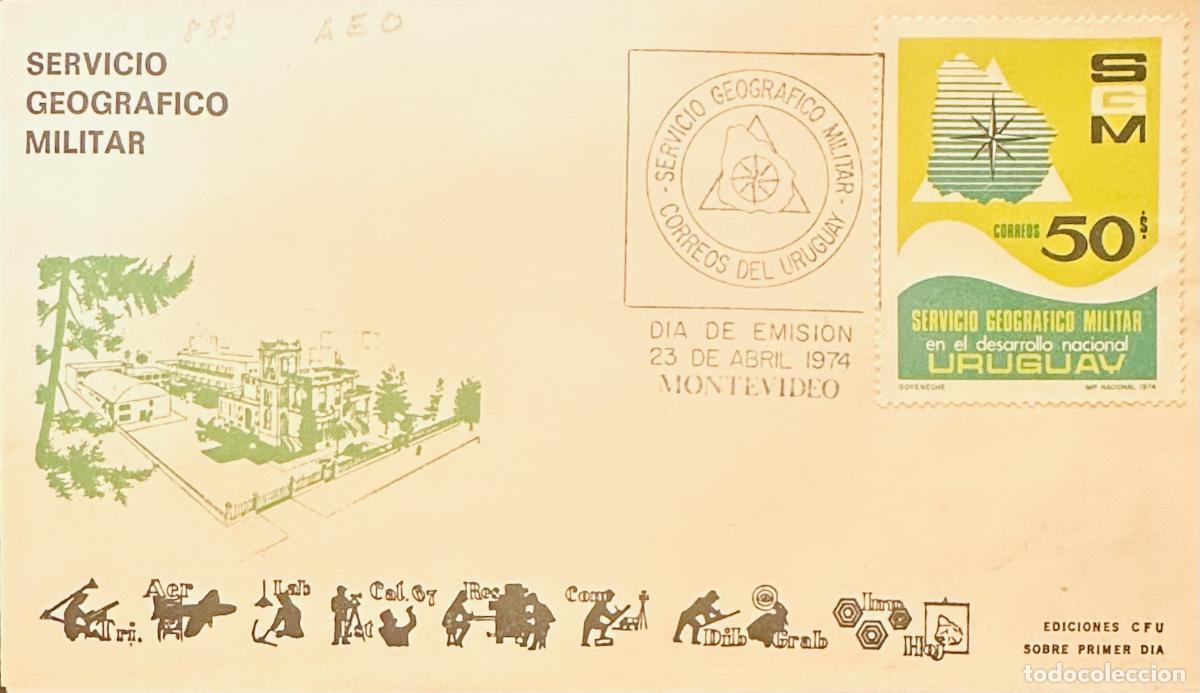 Sellos: CMI) 1974. URUGUAY. 50 PESOS STAMP FEATURING NATIONAL MAP DESIGN FEATURING COMPASS ROSE FROM SERVICI