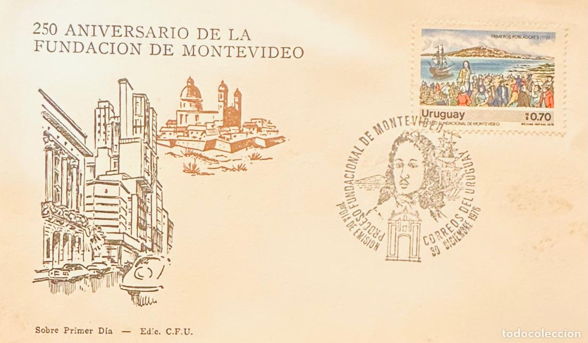 Sellos: CMI) 1976. URUGUAY. N$0.70 STAMP FEATURING A GROUP PICTORIAL SCENE ON THE COAST FROM 250 ANIVERSARIO