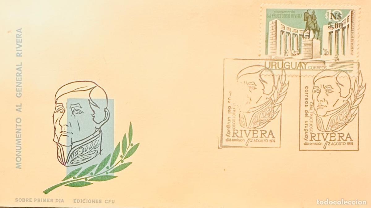 Sellos: CMI) 1976. URUGUAY. FRUCTUOSO RIVERA OVAL PROFILE PORTRAIT STAMP FROM MONUMENTO AL GENERAL RIVERA IS