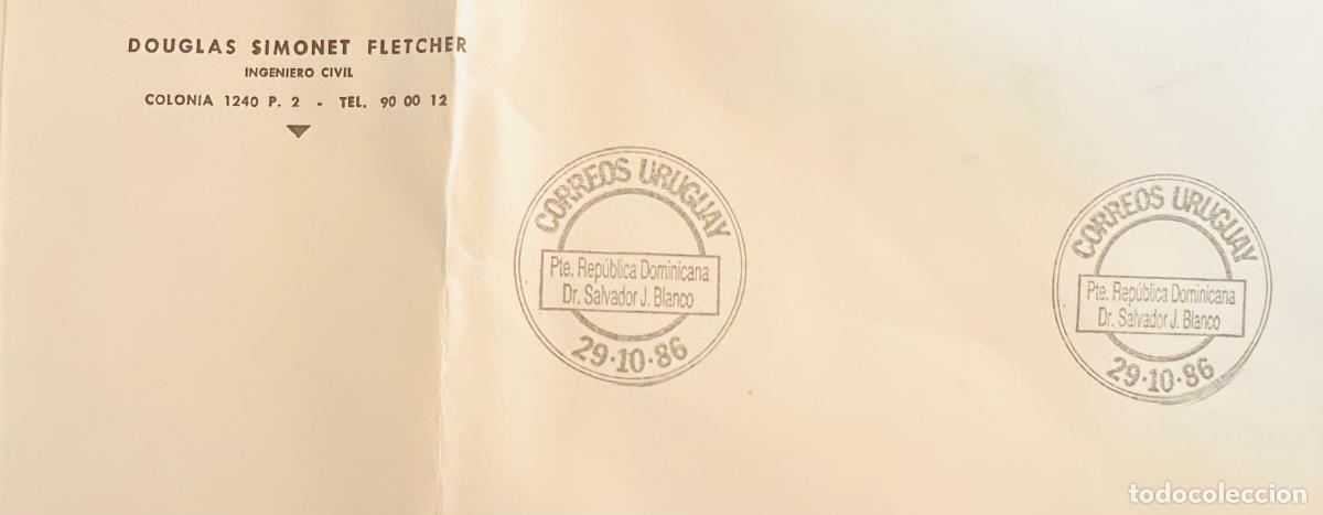 Sellos: CMI) 1986. URUGUAY. TWO CORREOS URUGUAY DR. SALVADOR J. BLANCO OCOMMEMORATIVE CIRCULAR CANCELLATIONS
