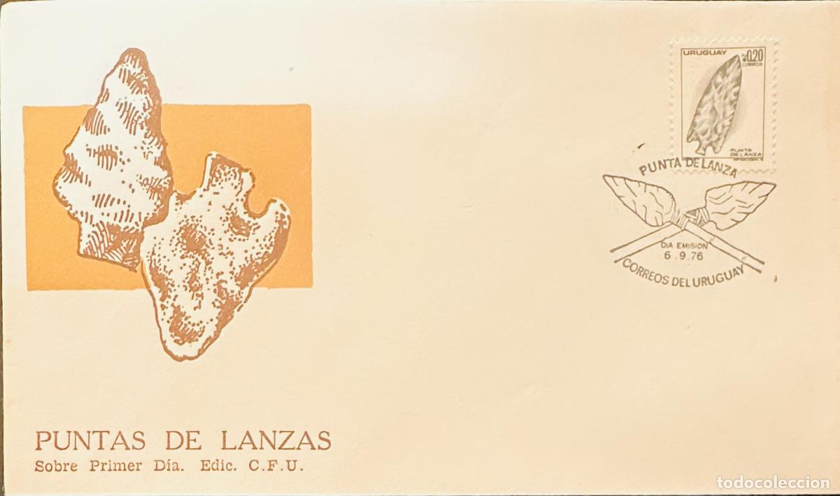 Sellos: CMI) 1976. URUGUAY. ARCHAEOLOGICAL SPEARHEAD COMPOSITION STAMP FROM PUNTA DE LANZA SERIES. FDC. DOME