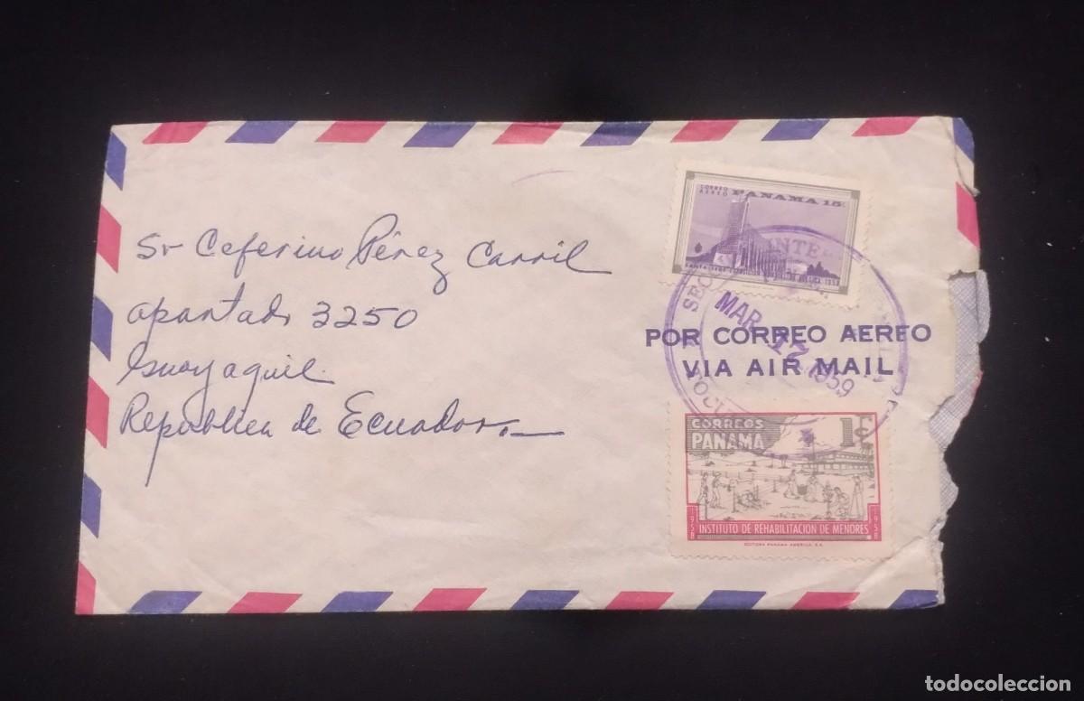 Sellos: TS) 1959 PANAMA, AIRMAIL, COVER SENT TO ECUADOR,WITH MULTIPLE STAMPS.