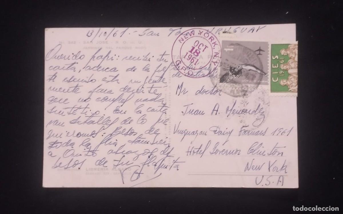 Sellos: TS) 1961 URUGUAY, POSTCARD,COVER SENT FROM SAN JOSE DE MAYO TO NEW YORK,WITH THE MONUMENT TO THE WIN