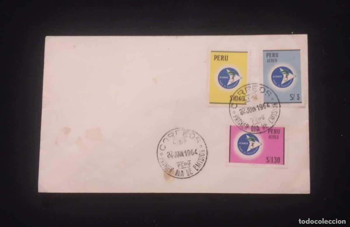 Sellos: TS) 1964 PERU, FDC, AIRMAIL,WITH THE ALLIANCE FOR PROGRESS STAMPS,VF.