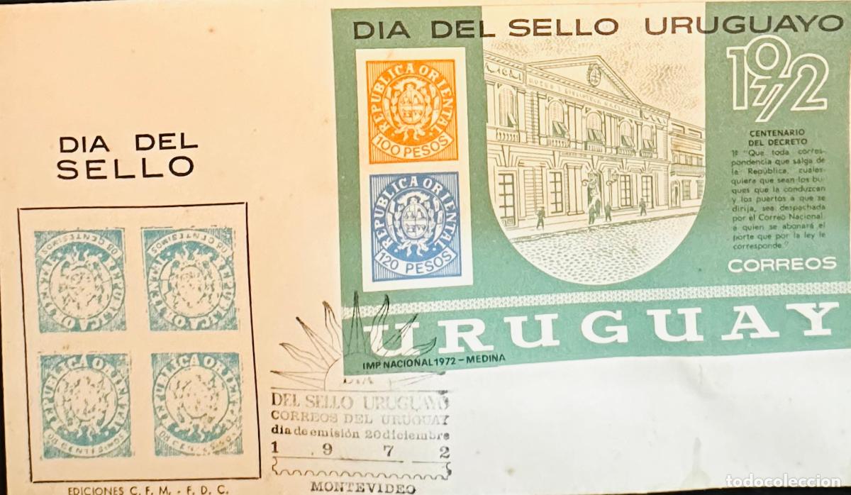 Briefmarken: CMI) 1972. URUGUAY. TWO-STAMP COMPENDIUM FEATURING TYPOGRAPHICAL DESIGN FROM DIA DEL SELLO ISSUE FEA
