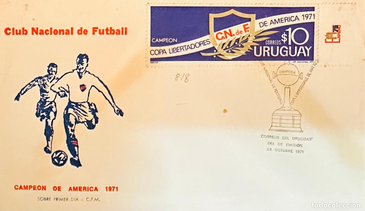 Briefmarken: CMI) 1971. URUGUAY. STAMP FEATURING CLUB NACIONAL DE FOOTBALL EMBLEM ON THE TROPHY FROM CAMPE&Oacute;N COPA