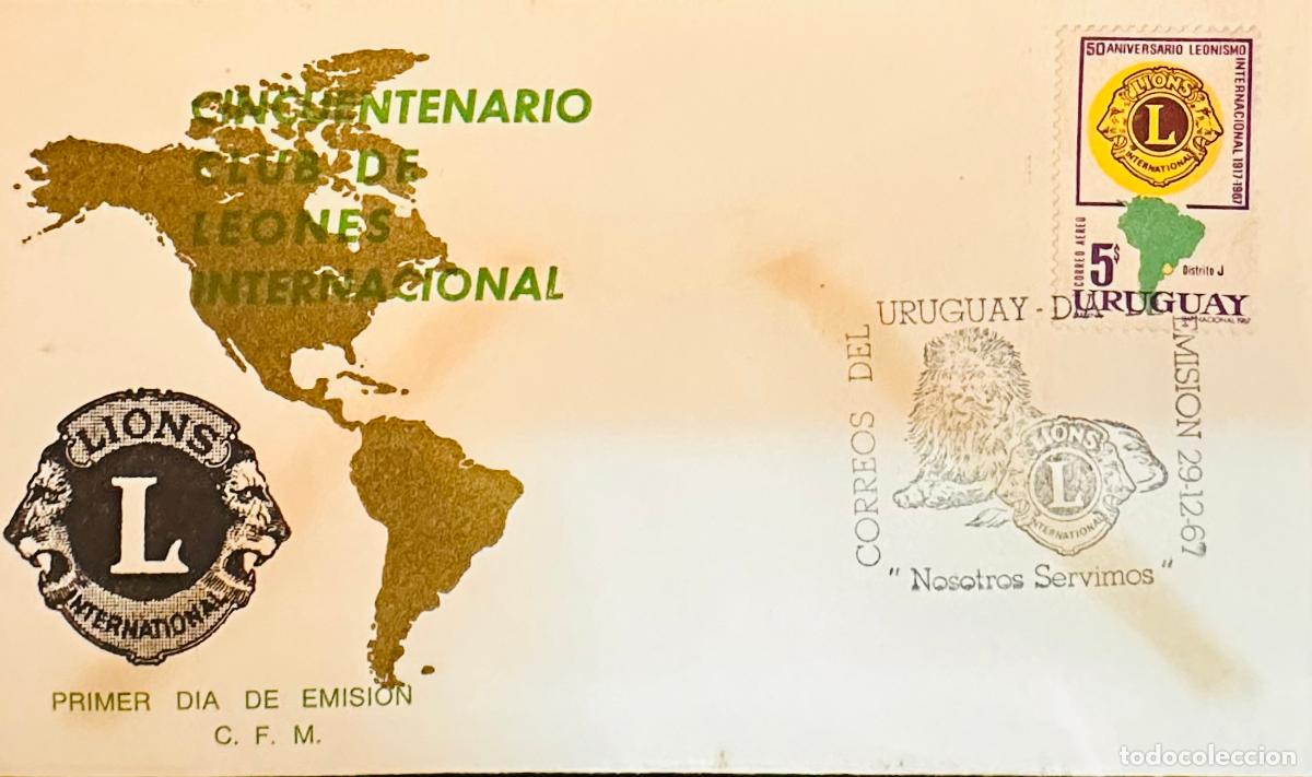 Sellos: CMI) 1967. URUGUAY. AIRMAIL STAMP FEATURING LIONS INTERNATIONAL GLOBAL LOGO WITH SOUTH AMERICA MAP F