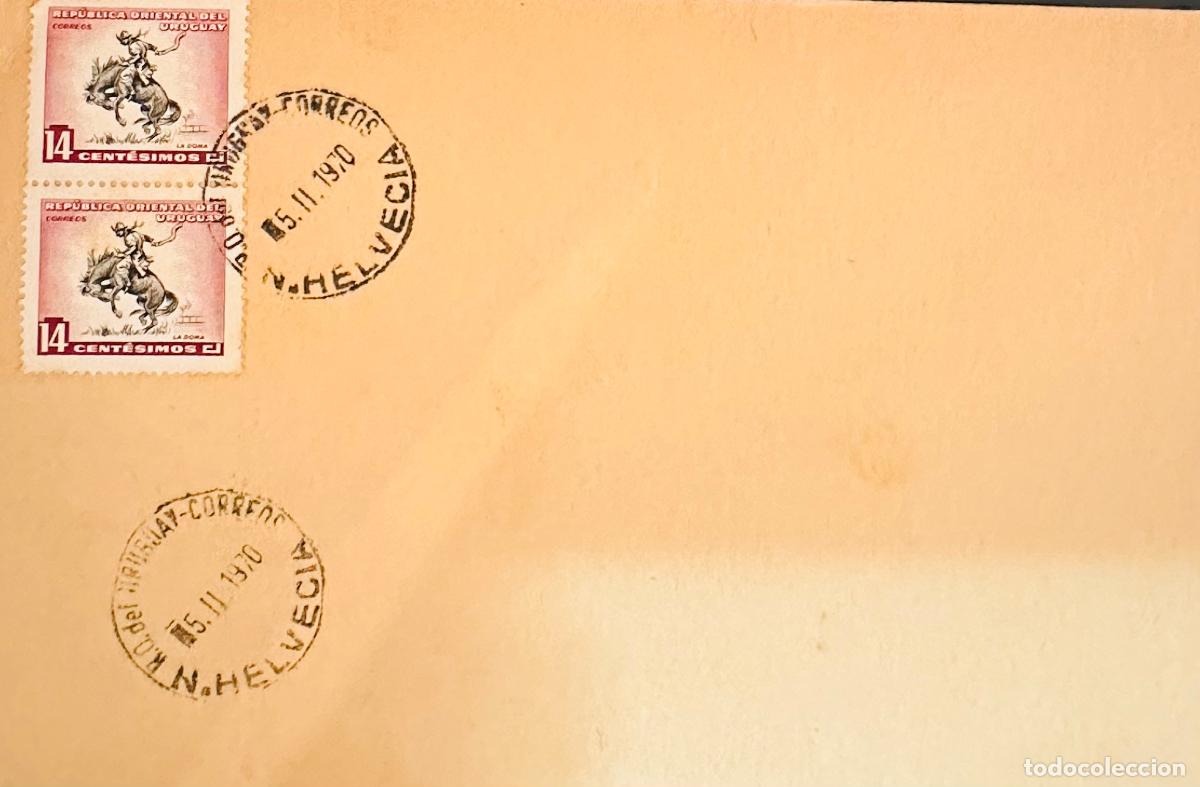 Sellos: CMI) 1970. URUGUAY. TWO-STAMP COMPENDIUM FEATURING A RIDER ON HORSEBACK FROM REPUBLICA ORIENTAL DEL