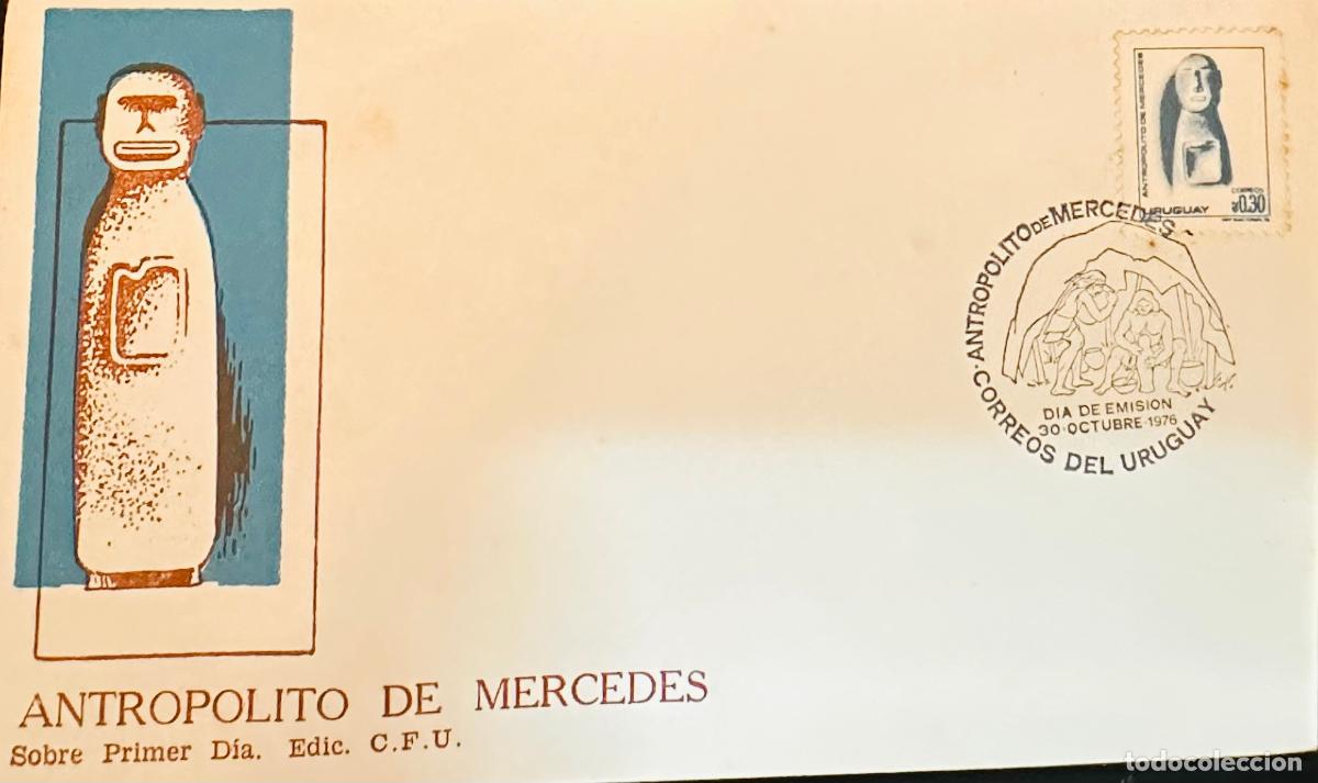 Sellos: CMI) 1976. URUGUAY. STAMP SHOWING A STONE SCULPTURE FROM ANTROPOLITO DE MERCEDES ISSUE. OVER A COVER