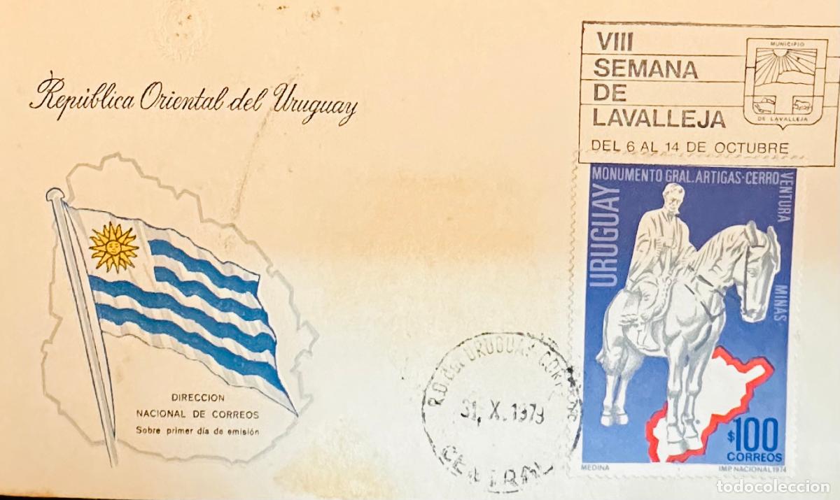 Sellos: CMI) 1974. URUGUAY. STAMP FEATURING JOS&Eacute; ARTIGAS ON HORSEBACK IN BLUE FRAME. FEATURING TWO REPEATED