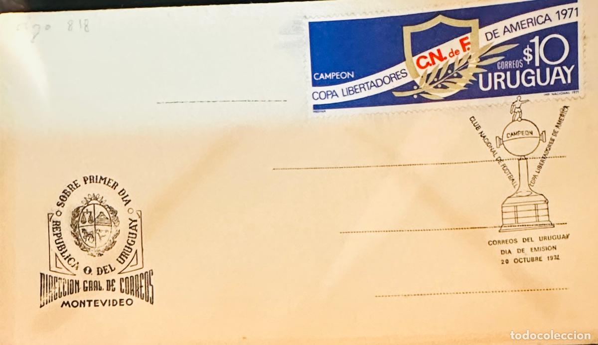 Sellos: CMI) 1971. URUGUAY. STAMP FEATURING CLUB NACIONAL DE FOOTBALL EMBLEM ON THE TROPHY FROM CAMPE&Oacute;N COPA