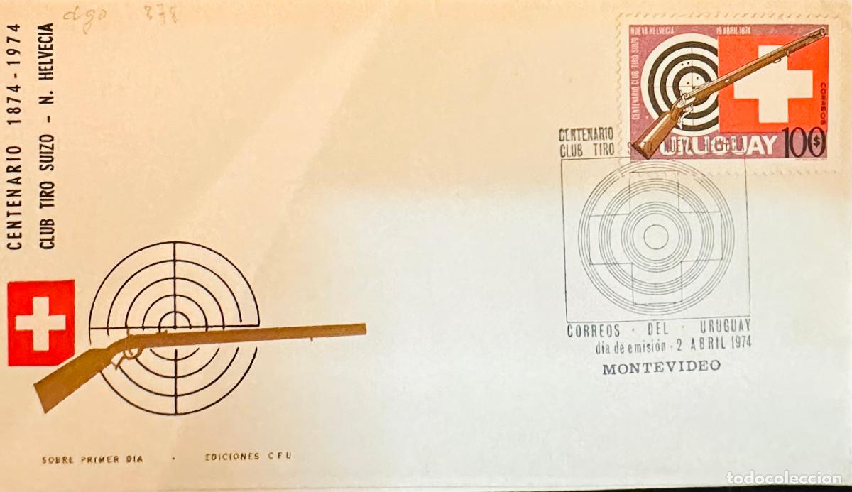 Sellos: CMI) 1974. URUGUAY. STAMP FEATURING A WHITE CROSS OVER RED BACKGROUND EMBLEM FROM CENTENARIO CLUB TI