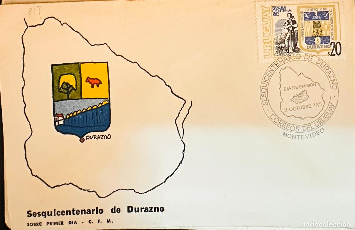 Sellos: CMI) 1971. URUGUAY. FARMER WORKING HIS LAND ISSUE DURAZNO SESQUICENTENNIAL FEATURING A LARGE. COLORF