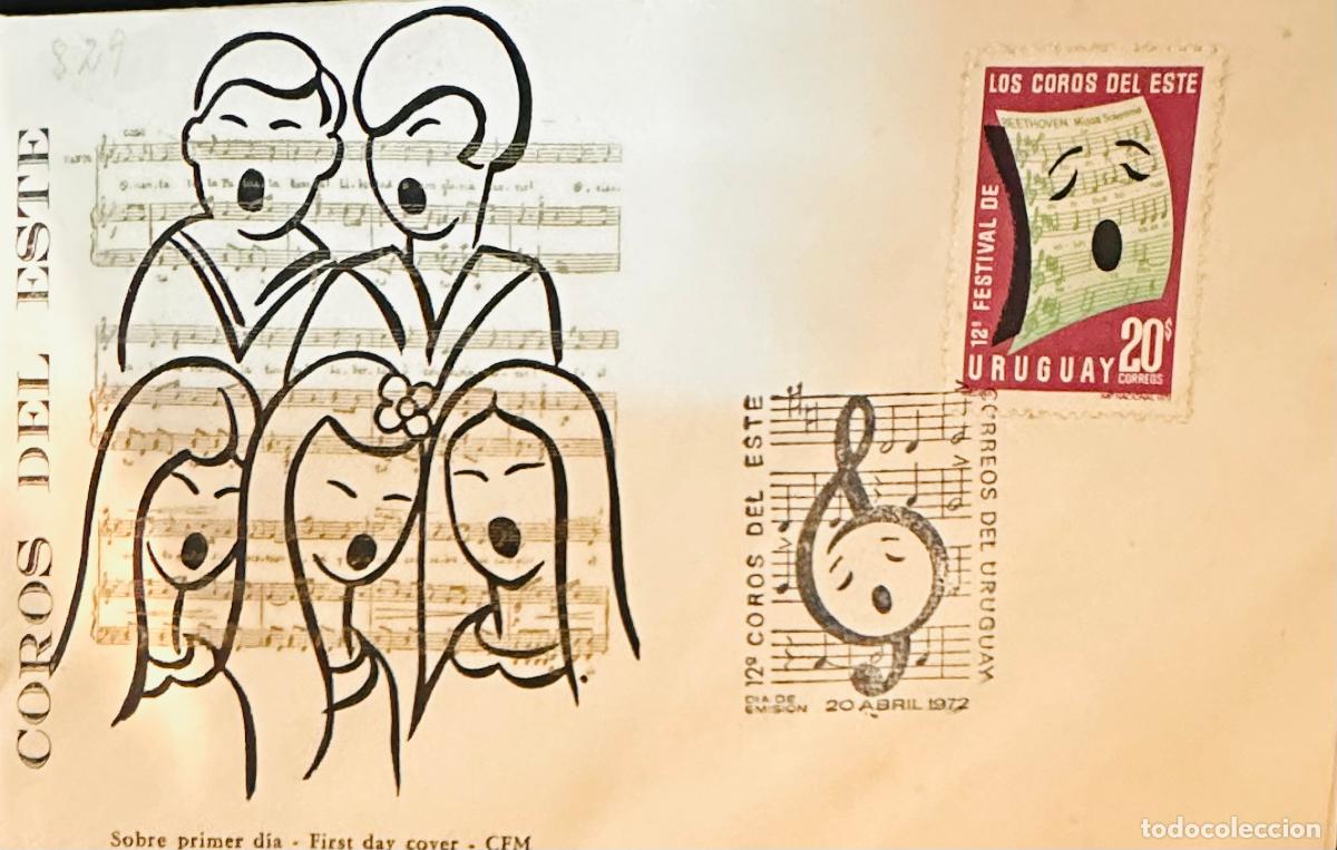 Sellos: CMI) 1972. URUGUAY. PINK-TONED STAMP FEATURING A RECTANGULAR LOGO FROM 12&ordm; FESTIVAL DE LOS COROS DEL